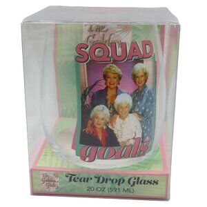 The Golden Girls Squad Goals Stemless Tear Drop Wine Glass 20 oz ABC Studios NEW